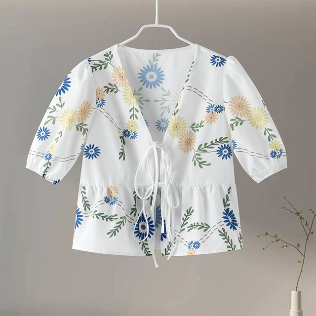 Antonella Flower Print Summer Top