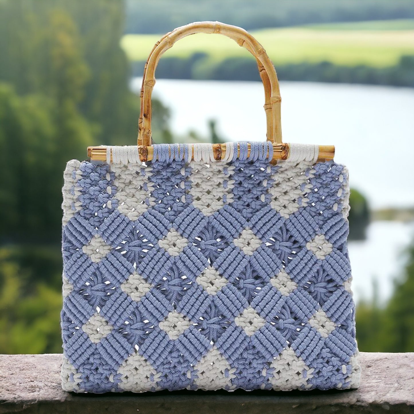 Handcrafted Summer Bamboo Tote Bag