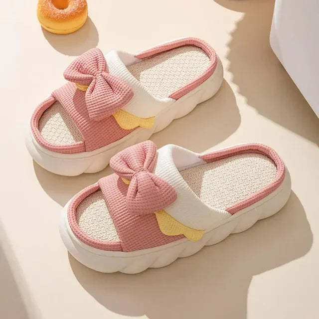 Cozy Bowknot Slippers